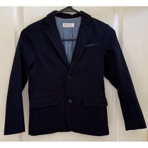 H&M Boys Blazer Jacket Youth Size 8-9Y‎ 2 Button Sport Coat Formal Dark Blue